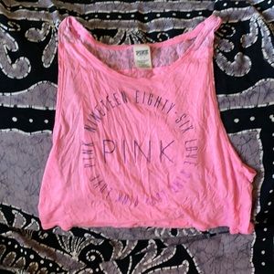 Pink Victoria’s Secret crop top